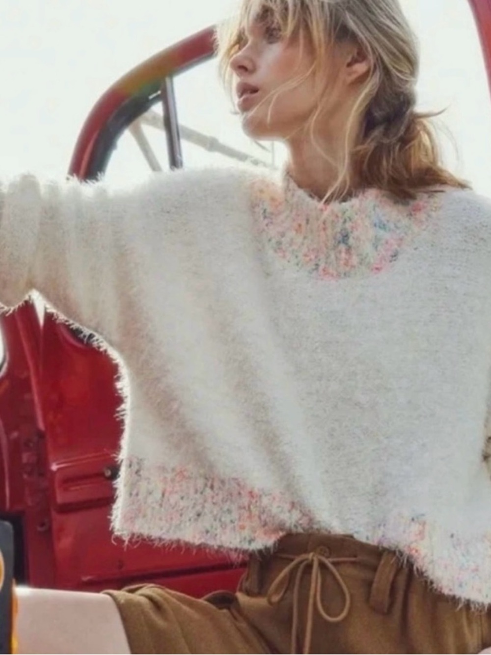 Free People Stardust Eyelet Sweater